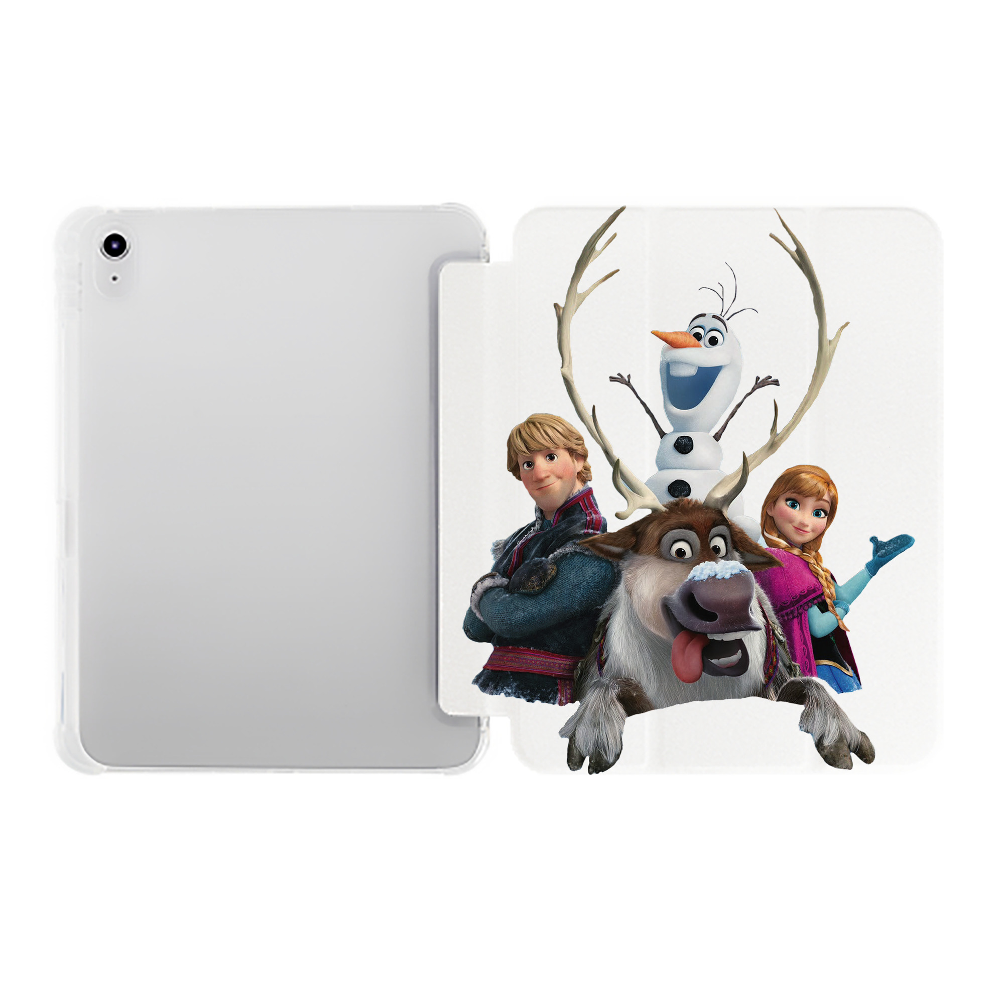 （画像用） アナと雪の女王 アンナ エルサ Frozen Anna Elsa IPad ケース ペン収納付き 三つ折りスタンド PUレザー×シリコン 対応機種9.5/10.5/10.9インチ
